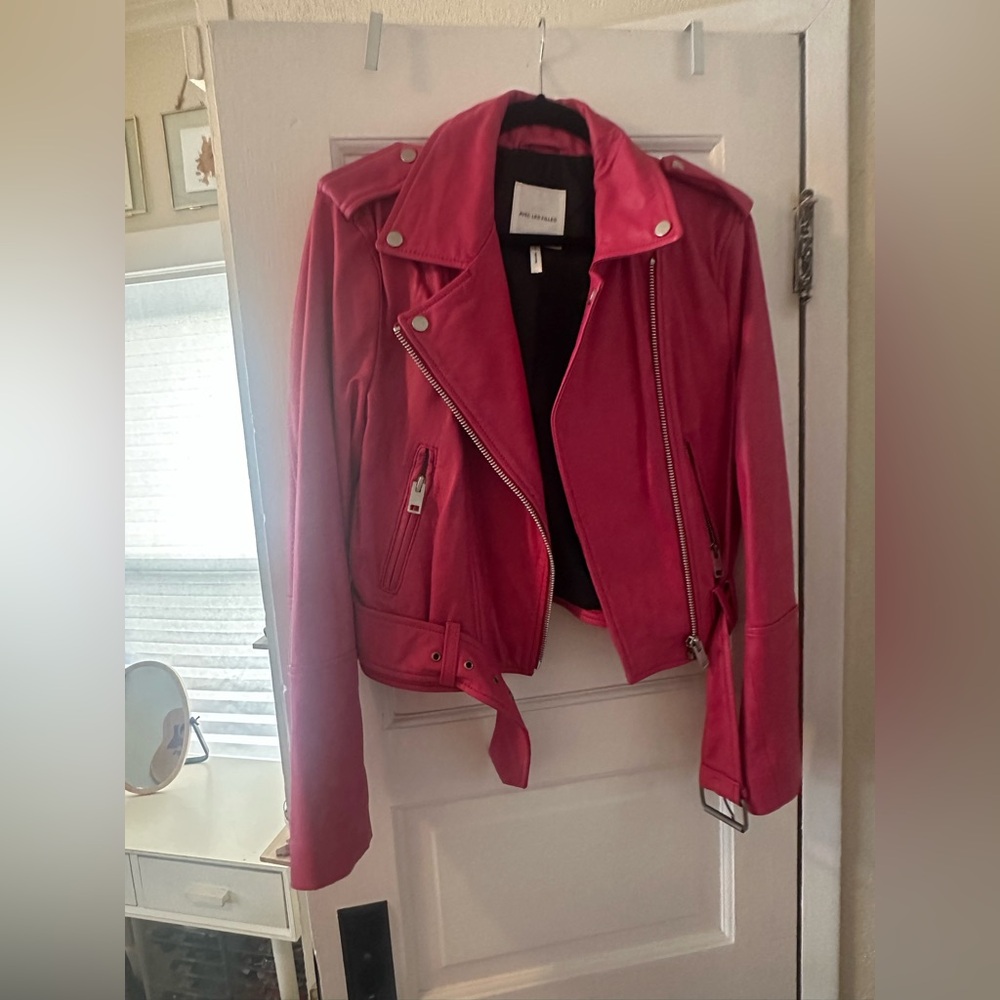 Women's Pink Leather Jacket